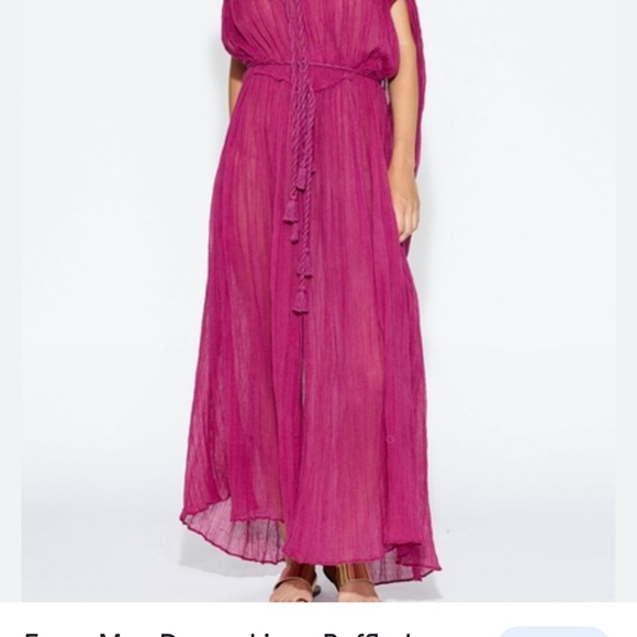 NEW Miguelina Womens Juno Tassel Tie Dress in Magic Magenta Maxi Dress Size S - Picture 4 of 11